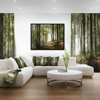 Дизајнарт Зелена Есенска Шума Со Сончеви Зраци Пејзаж Фотографија Врамена Платно Печатење
