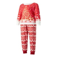 Божиќ Појавување На пижами За Семејството, Прекрасни Дрво Печати Долги Ракави Блузи + Елен Панталони Во Собата