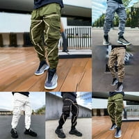 Мажи Улични Товарни Панталони Хараџуку Џогери Харем Еластични Панталони Со Повеќе џебови Бели М