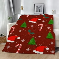 Божиќното Фрлање Ќебе е погодно за софи, софи и кревети, супер меки ќебиња и топли ќебиња, удобни, кадифени, лесни