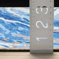Добро ткаени апстрактни дини модерни ретро мермерни рамни ткаени сини 7'7 9'10 килим за област