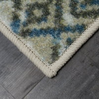Мохавк дома призматичен прале тексас Транзициски геометриски марокански прецизен печатен килим, 4'x6 ', тексас сина