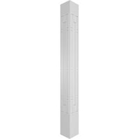 Ekena Millwork 8 W 10'H Craftsman Classic Square Non-Tapered Hastings Fretwork Column W Crown Capital & Crown Base