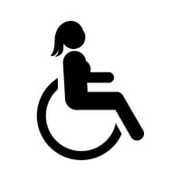 Девојка Хендикеп Налепница Налепница Умре Сече-Самолепливи Винил-Водоотпорен-Направени ВО САД-Многу Боја И Големини-инвалидска количка женски инвалидитет
