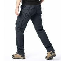 Карго Панталони Мажи Секојдневен Моден Мулти Џебен Патент Тока Машки Товарни Панталони Панталони За Алатки За Надворешни ПАНТАЛОНИ СИВА Големина 3XL