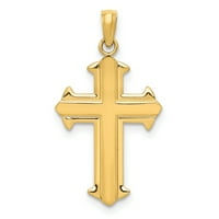 Примарно злато Карат жолто злато страст крст со приврзок со ланец на кабелски јаже