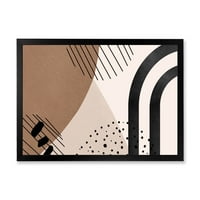 DesignArt 'Апстрактни облици и облици на слонова коска во теракота I' модерно врамен уметнички принт