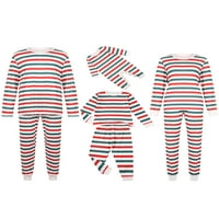 Фробукио Среќен Божиќ Пижами Постави Семејство Појавување Лента Печатење Долги Ракави Врвови Панталони Облека За Спиење Ноќна Облека Црвена Мајка-XL