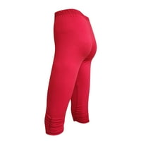 Олиро тренингот хеланки за жени со високи половини исечени панталони јогални хеланки црвени
