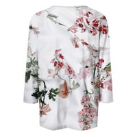 Кошули со фетерни Ракави За Жени Слатки Графички Маици За Печатење Блузи Секојдневни Плус Големина Основни Врвови пуловер фустани блузи за жени
