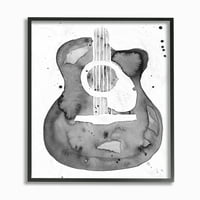 Снимки за гитара за гитара Апстрактна акварелна форма на сликарство, врамена wallидна уметност од Ени Ворен