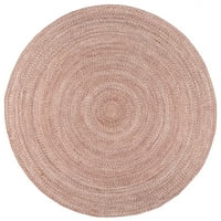 Nuloom Kyla Рачно изработена плетенка со килим со тркалезна област, 6 ', беж