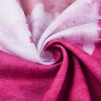 Дами Блузи И Блузи Мода Жена Круг Вратот Блуза Без Ракави Маица Печатење Лабава Резервоарот Блузи,Розова, 4XL