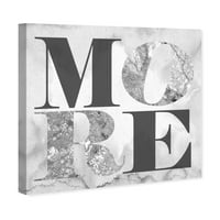 Винвуд студио типографија и цитати wallидни уметности платно печати „повеќе loveубов сребрена фолија“ цитати и изреки - сива