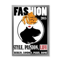 Дизајн на „Стил страст“, ​​модна жена, модна жена, модерна врамена уметност