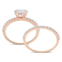 3- Карат Т.Г.В. Создаден бел сафир 10kt прстен за ангажман на розово злато