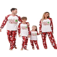 Амили Појавување Семејство Пижами Поставува Божиќ ПЈ Со Карирани Печатени Кошула Панталони Облека За Спиење Салон