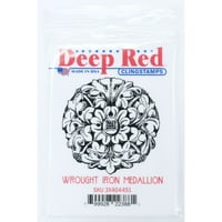 Длабоко Црвени Марки Длабоко Црвен Печат За Прицврстување 2Х2 -Медалјон Од Ковано Железо