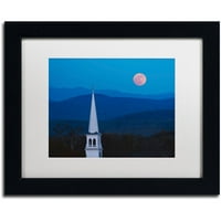 Трговска марка ликовна уметност Месечина над Вермонт Канвас уметност од Мајкл Бланшет Фотографија Бела мат, црна рамка