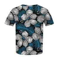 Mlqidk Women Plus Plus Size Tops Floral Print кратки ракави блузи лето o вратот туничен маички лабави обични маици портокалови