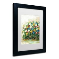 Трговска марка ликовна уметност пролетни цвеќиња во вазна 10 платно уметност од Хаи Оделија, бела мат, црна рамка