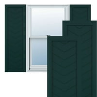 Ekena Millwork 15 W 51 H TRUE FIT PVC SINE PALLE CHEVRON модерен стил фиксни ролетни за монтирање, термичка зелена боја