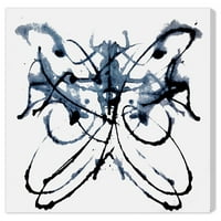 Винвуд Студио Апстрактна wallидна уметност Платно отпечатоци „Имајќи визија“ боја - сина, бела боја