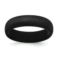 Цврст силиконски црн обичен класичен свадбен бенд прстен со големина 8