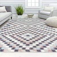 Мејсон Брукс Кресида CA35A Вечноста сива геометриска современа сива област килим, 8'0 x10'0