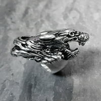 Крајбрежен накит од не'рѓосувачки челик антички завршен прстен Јагуар