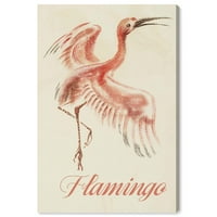 Wynwood Studio Animals Wall Art Canvas Prints 'Flamingo' птици - розова, кафеава