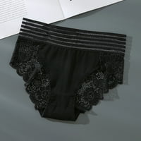 Женска секси долна облека, памук, памук, чипка со висока половината, тесен половината ултра широк појас удобно панталони за