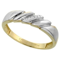 10K Златен дијамант Триото за венчаница за венчавки за него и нејзиното 3-парчиња и 0. CTTW големина 6,5