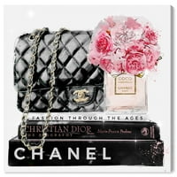 Пистата Авенија мода и глам wallидна уметност платно „Елегантни најважни чанти од Париз“ - црна, розова