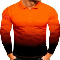 Niuer мажи маички во боја блок на врвови на врвови со модерно маица модерно маица лапел вратот пулвер портокалова црна црна