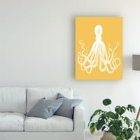 Трговска марка ликовна уметност „Октопод бело на сенф“ платно уметност од фан фанки