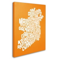 Трговска уметност „Портокалова-Ирска Мапа на текстот“ платно уметност од Мајкл Томпсет