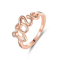 Peermont 18k розово злато позлатен курзивен loveубовен прстен