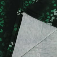 Уорка Темперамент Џеб Лента Цветни Печатени Обични Екипажот Вратот Лабава Краток Ракав Фустани За Жени Зелена