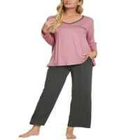 Единствени поволни цени за женски пижами модална кошула со долг ракав и панталони за спиење