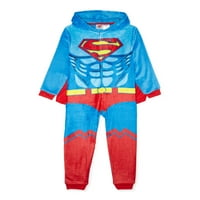Супермен Момчиња Со Качулка Карактер Пижами Ќебе Спиење Големини 4-7