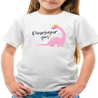Розова Диносаурус Девојка В Круна Маица Јуниори-Слика Од Shutterstock, Мали