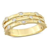 Карат Т.В. Создаден дијамант 18kt жолто злато позлатен сребрен сребрен прстен