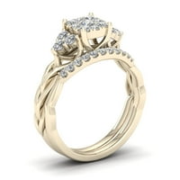 5 8CT TDW Diamond 10K жолто златен кластер за невестински прстен
